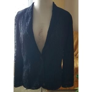 Chic Black Lace Women's Blazer